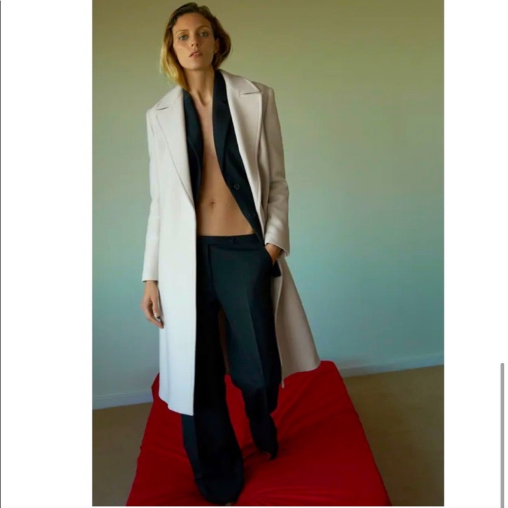 ZARA Belted Wool Blend Coat Light Sang MEDIUM